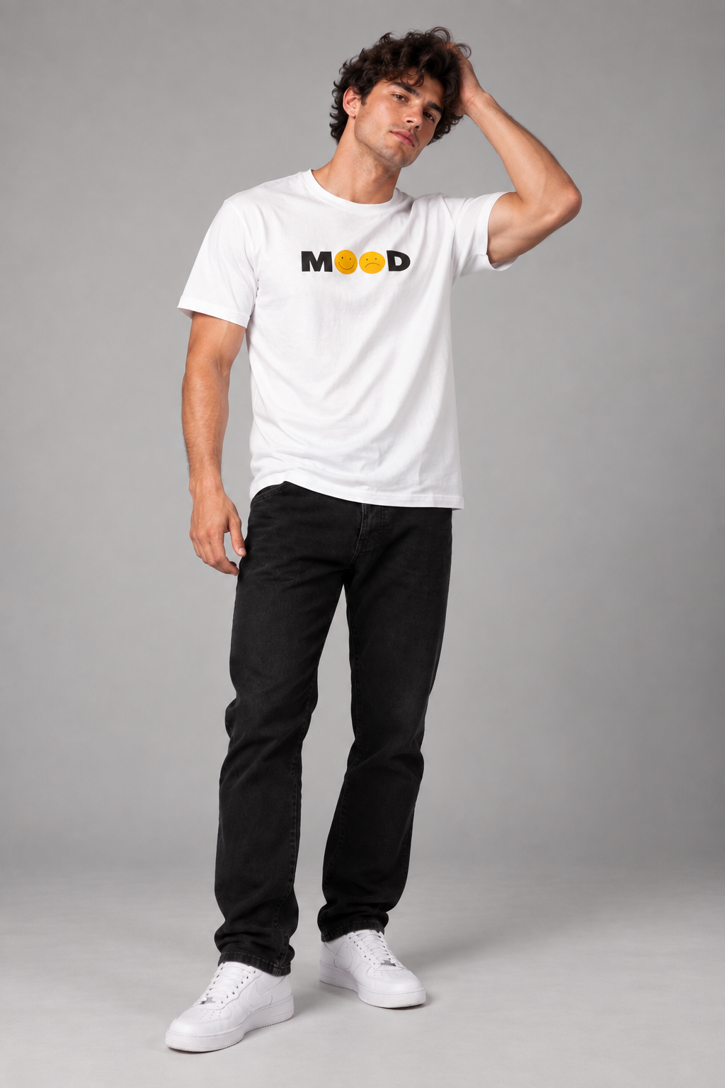 "MOOD" Men's T-Shirt with Emoji Graphics