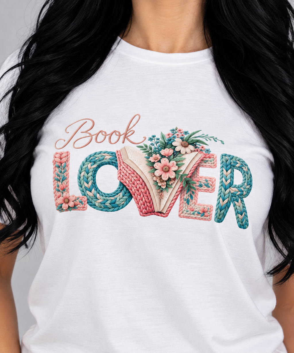 Women's "Book Lover" Floral Graphic T-Shirt