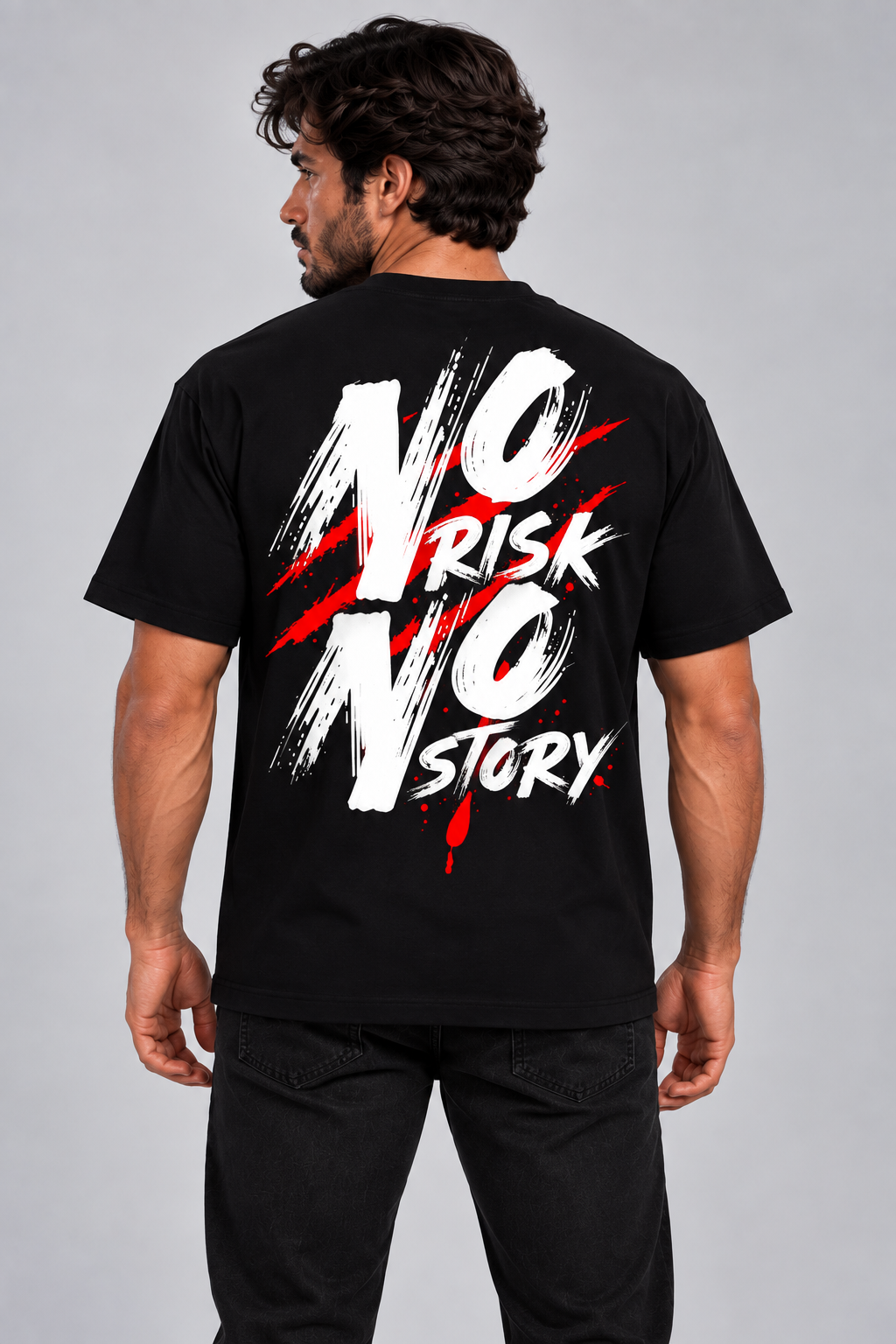 Men's "No Risk No Story" Graphic T-Shirt
