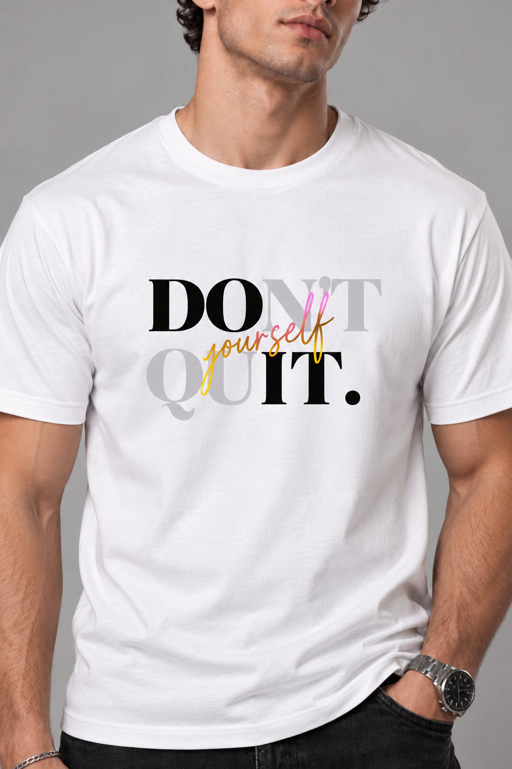 Men’s „Don't Quit" Motivational Graphic T-Shirt
