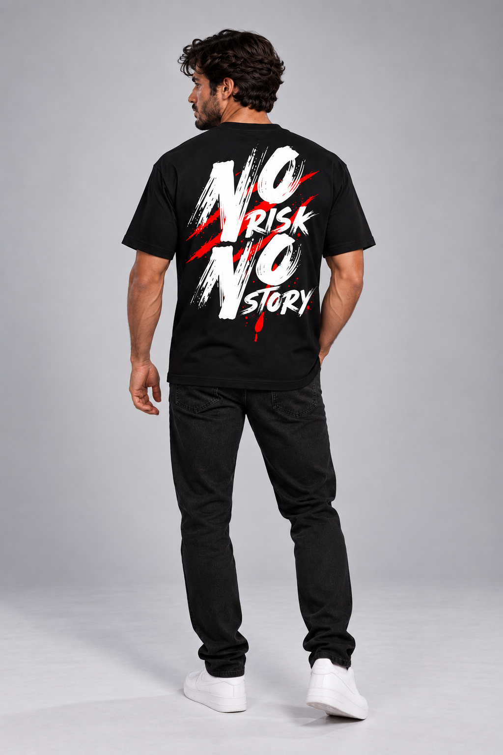 Men's "No Risk No Story" Graphic T-Shirt
