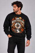 "Northbound" Men's Black Crewneck Sweatshirt