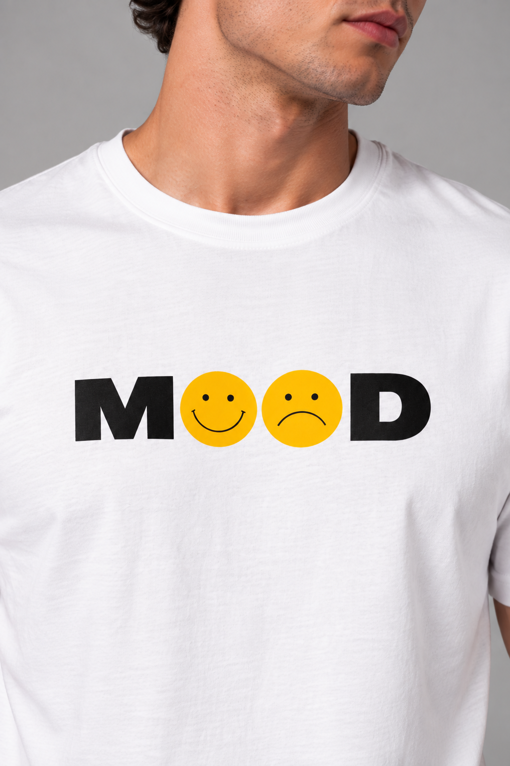 "MOOD" Men's T-Shirt with Emoji Graphics