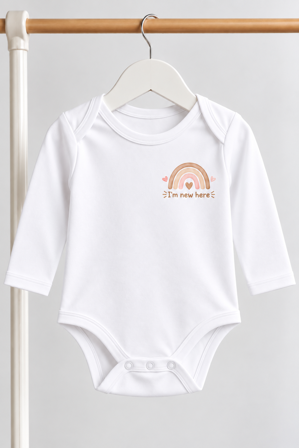 "I'm New Here" Rainbow Baby Bodysuit (Unisex)