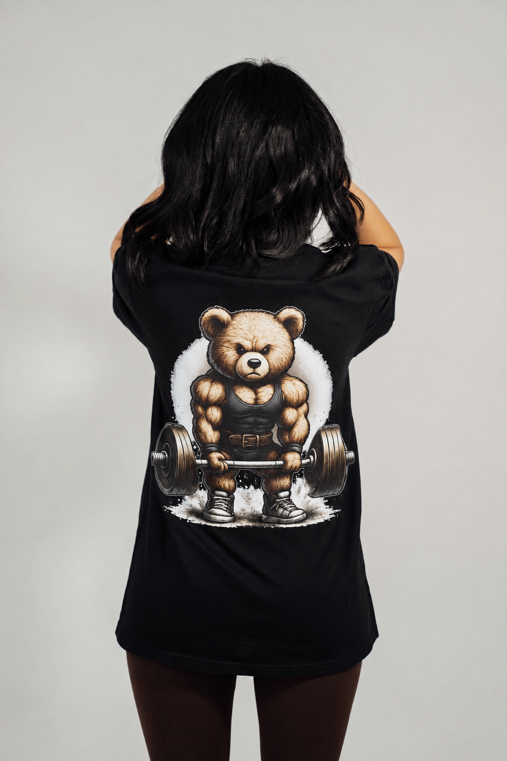 Tricou de damă cu imprimeu „No Days Off” Gym Bear