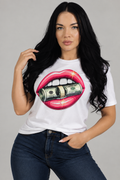 Women’s „Money Lips” Bold Graphic T-Shirt