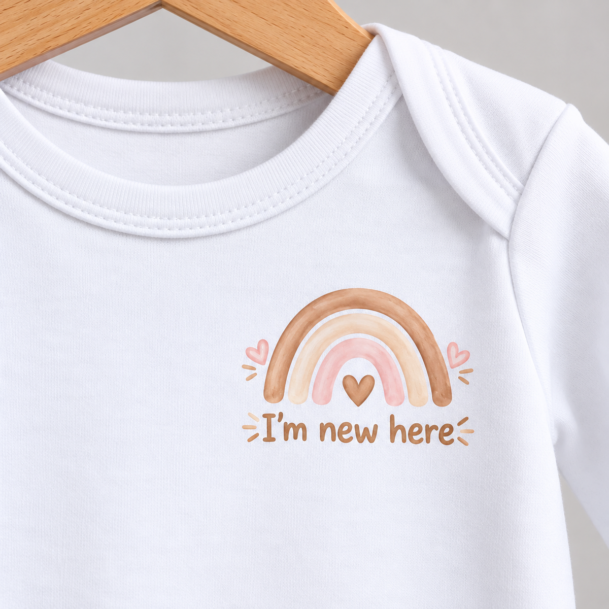"I'm New Here" Rainbow Baby Bodysuit (Unisex)