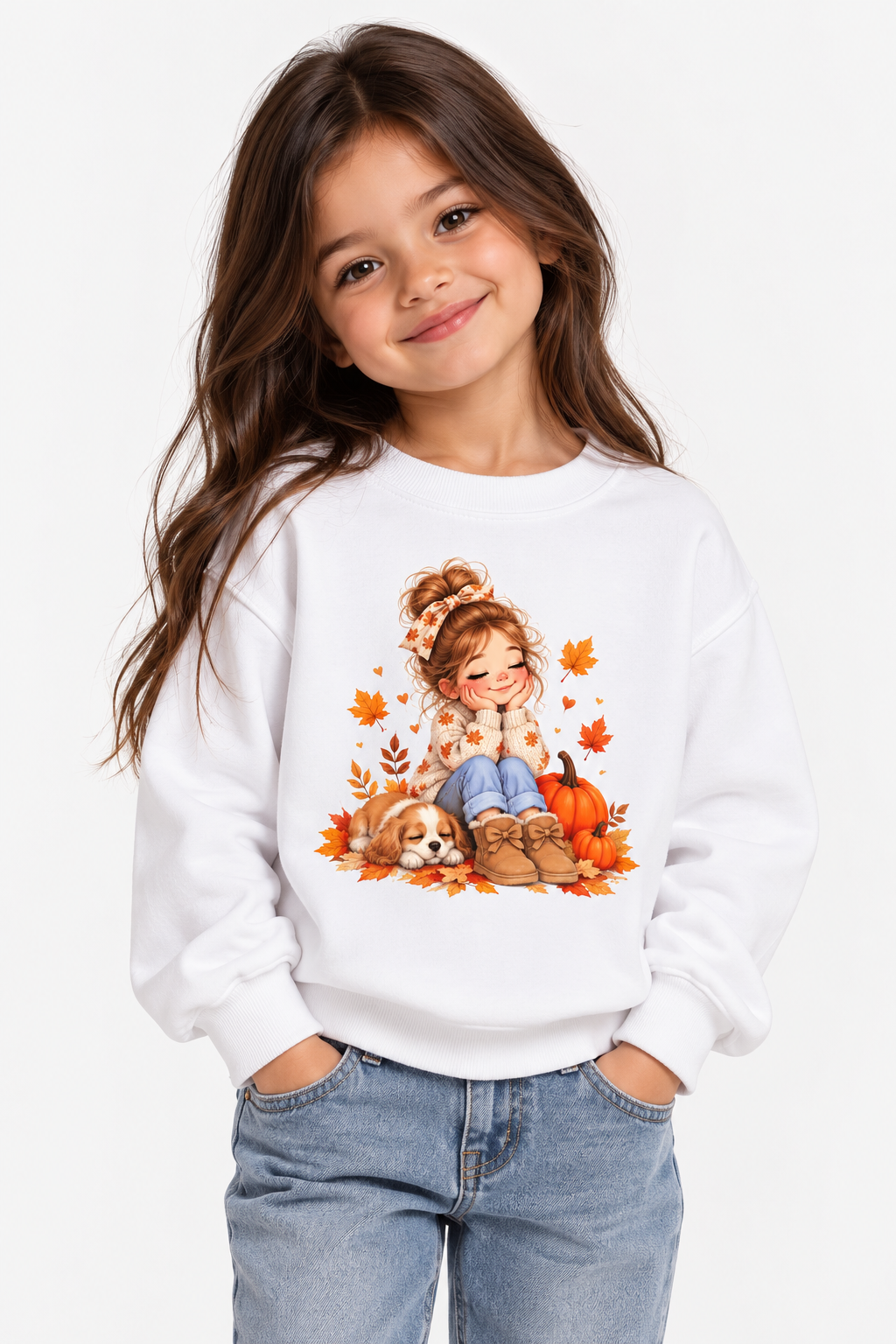 Girls' Autumn-Themed Toddler Graphic Sweatshirt