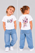 Girls' "Stay Wild" Butterfly Floral Graphic T-Shirt