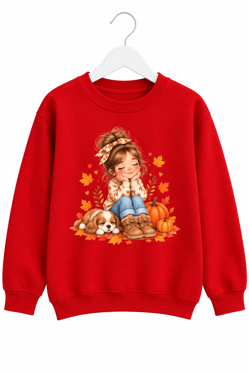 Girls' Autumn-Themed Toddler Graphic Sweatshirt